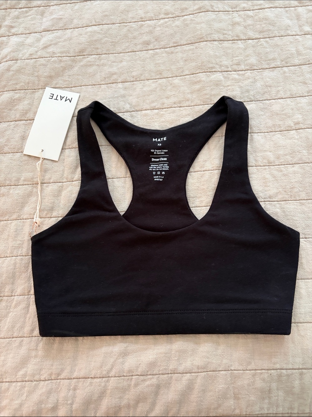MATE the Label Black Racerback Sports Bra - NWT